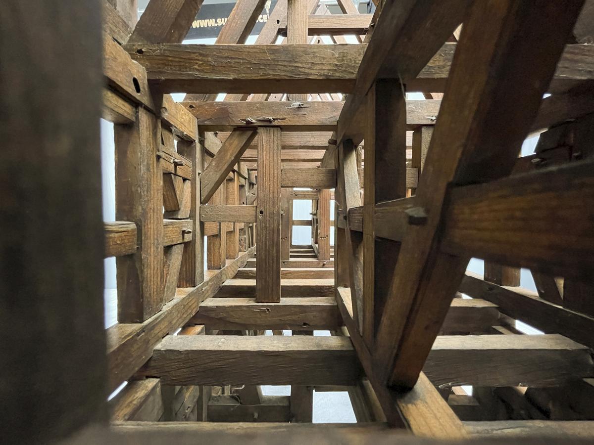 Innenansicht eines Modells eines Fachwerkhauses